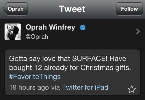 Oprah Tweet